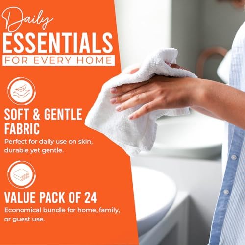 DAN RIVER 24 Pack Cotton Wash Cloths Set - Image 3