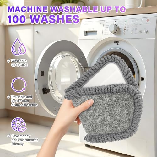 16.5" Microfiber Mop Pads Refills, 3 Pack Reusable Replacement Heads - Image 4