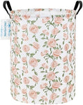 Round Laundry Basket Collapsible Storage Hamper Organizer Champagne Rose by LANGYASHAN