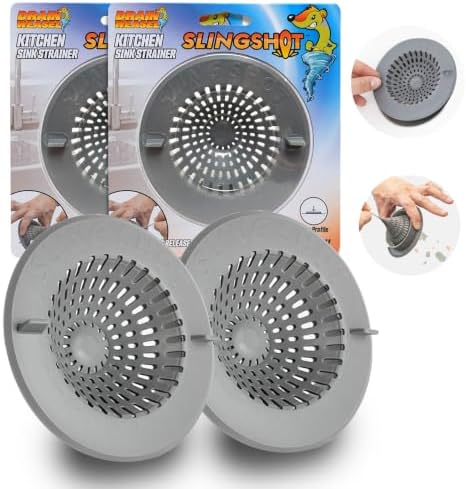 Drain Weasel Slingshot Kitchen Sink Drain Strainer Cover Basket, 2 Pack by FlexiSnakeInc