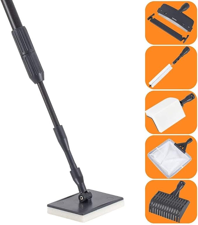 hygger Fish Tank Cleaner 6 in 1 Aquarium Cleaning Tool Kit Al-gae Scraper by hygger