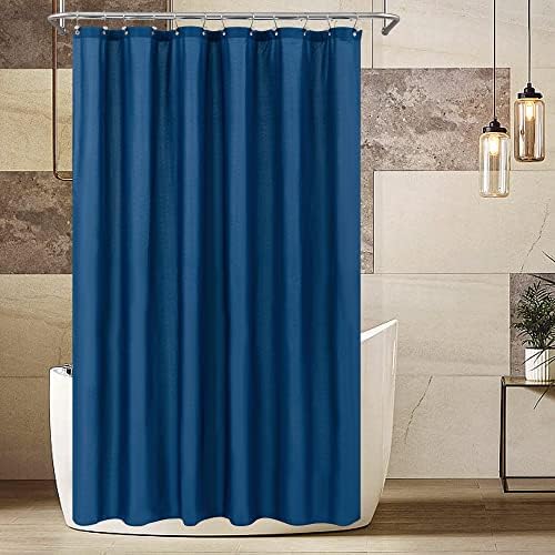 ALYVIA SPRING Extra Long Waterproof Fabric Shower Curtain Liner Navy - Image 6