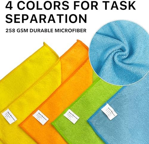 Simple Houseware 12" x 16" Microfiber Cleaning Cloth 20 Pack, 4 Colors - Image 3