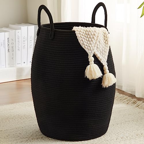 Extra Large Laundry Hamper Basket 105L Woven Blanket Basket by Fionasmagic