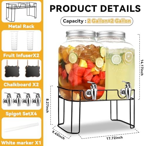 2 Gallon Glass Drink Dispensers - Image 4