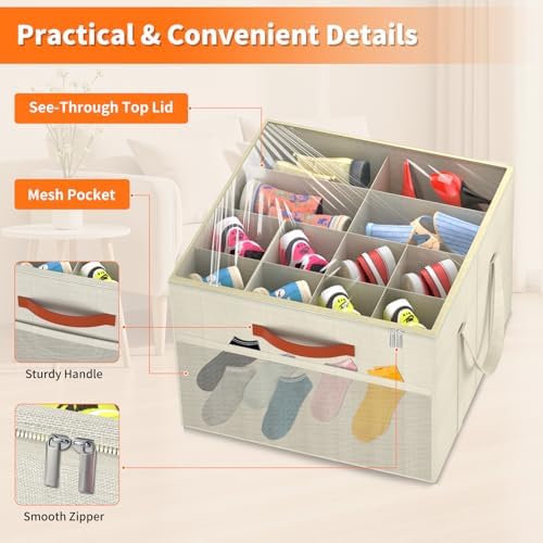 Aokeyee 2 Pack Shoe Organizer for Closet, Stackable Shoe Storage Box - Image 4