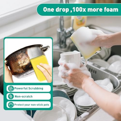 10-Pack Heavy Duty Scrub Sponges, Non-Scratch Kitchen Sponge - Image 5