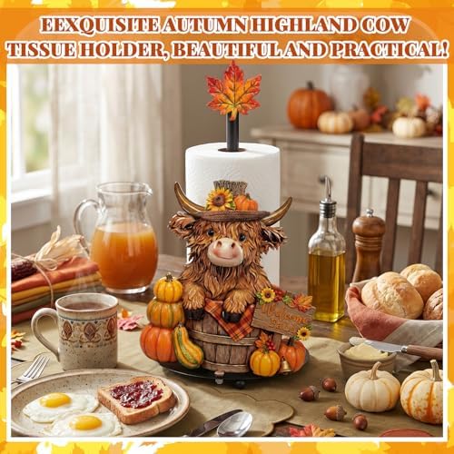 Chunful Highland Cow Fall Paper Towel Holder - Image 2