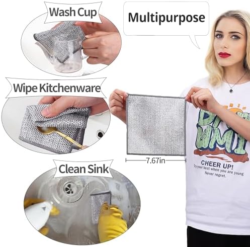 Nanaborn Wire Dishwashing Rags for Wet 12pcs Multipurpose Non-Scratch Kitchen - Image 4