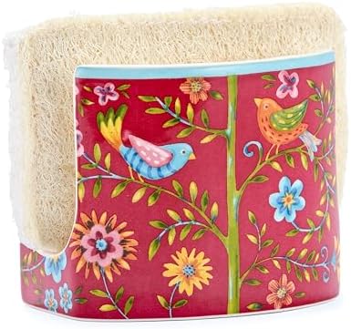 Bico Red Spring Bird Ceramic Kitchen Sponge Holder by Bico