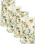 Miss Adola 150GSM Flour Sack Kitchen Towels Set of 4, Lemon Bird by MissAdola