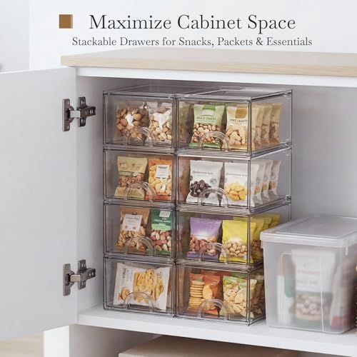 8 Pack Small Clear Stackable Acrylic Storage Boxes & Drawers - Image 6