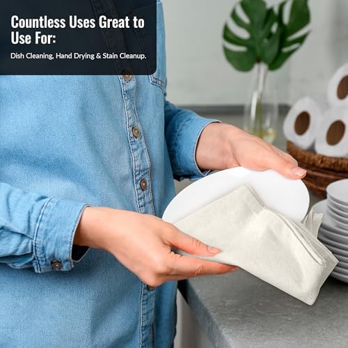 ROYALE LINENS Flour Sack Towels – 12 Pack 28x28 Inch Natural Kitchen Dish - Image 4