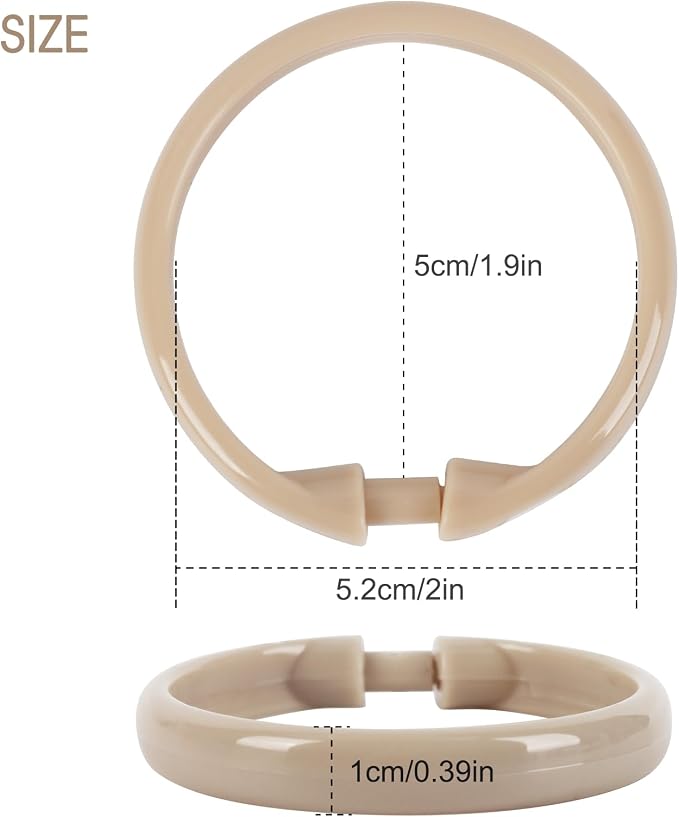 Beige Shower Curtain Hooks - Image 4