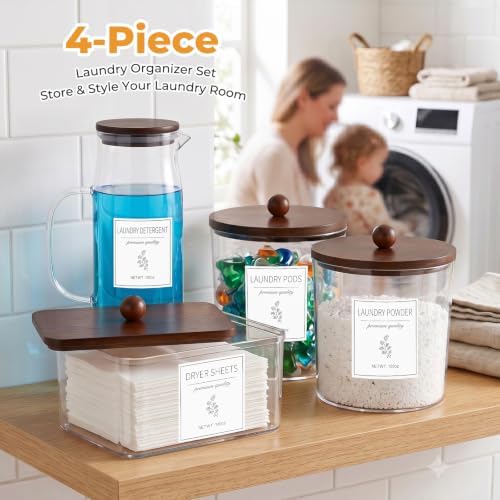 Acrylic Laundry Pod Containers and Dryer Sheet Holder & Glass Laundry Detergent - Image 6