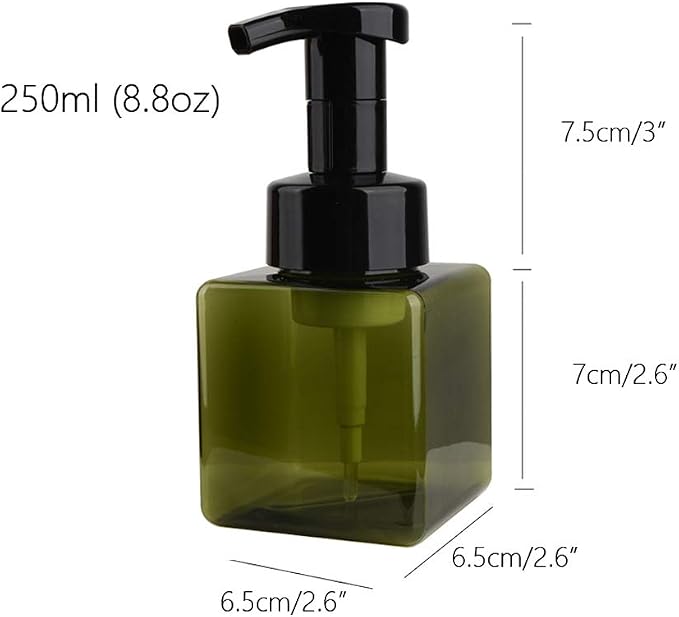 Foaming Soap Dispenser, 9oz Plastic Refillable Pump Bottle, 2 Pack, Shampoo & - Image 4