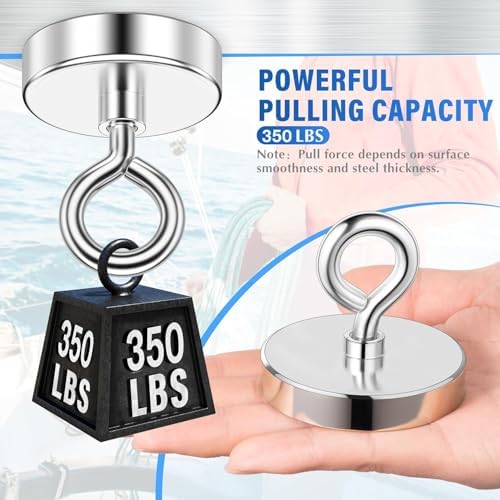 350 lbs Fishing Magnets Strong, 2 Inch Heavy Duty Neodymium Magnet - Image 6