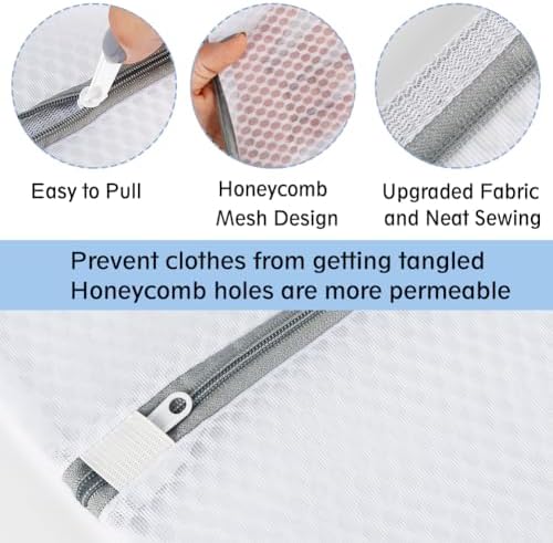 Vivifying XL Large Mesh Laundry Bags, 2 Pack 20 x 24 Inches Honeycomb Mesh Wash - Image 3