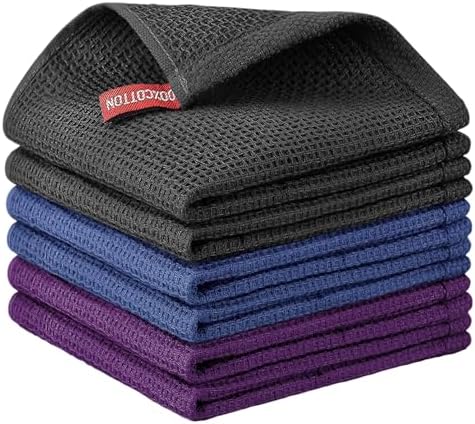 Nialnant 6 Pack Kitchen Towels, 100% Cotton Dish Cloth by Nialnant