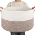 OIAHOMY Large Blanket Basket Living Room Cotton Rope Laundry Basket Brown by MasterofSpaceOptimization