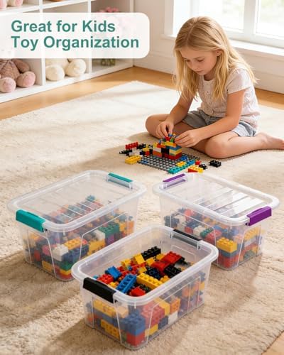 Storage Bins with Lids 6 Pack Clear Storage Containers, 7 Quart Stackable - Image 3
