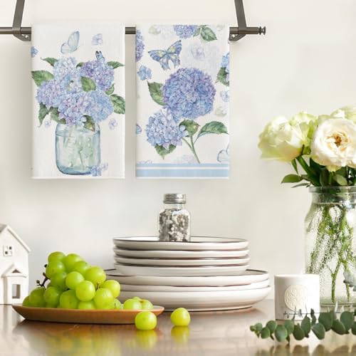 Artoid Mode Hydrangea Vase Butterfly Spring Kitchen Towels Dish Towels - Image 2
