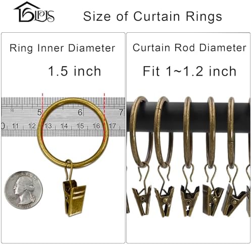 LLPJS 60 Pack Metal Curtain Rings - Image 3