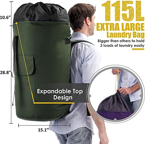 Backpack Laundry Bag, 115L Heavy Duty Extra Large College Laundry Backpack - Image 3