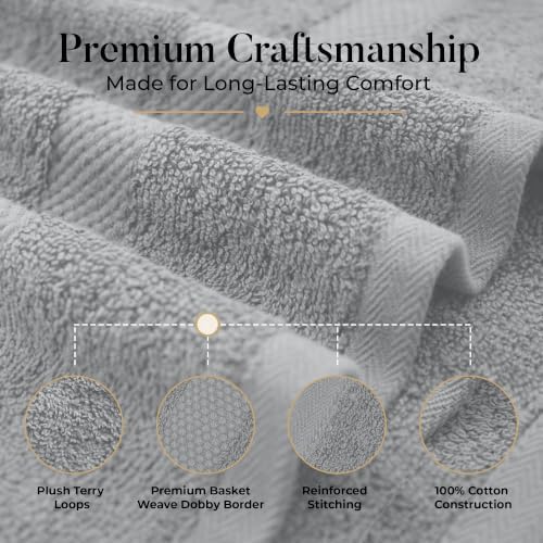 DAN RIVER 600 GSM Cotton Large Bath Towels Set of 4, 27 x 54 Inches - Image 5