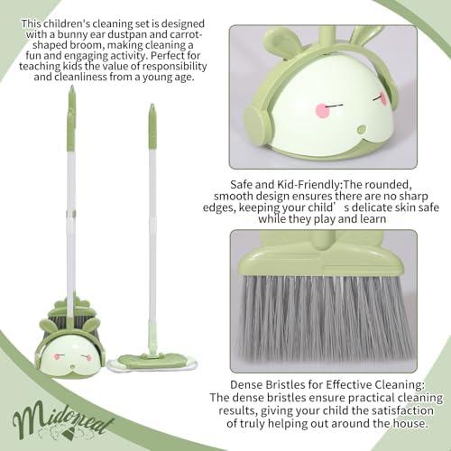 Midoneat Kids Cleaning Toy Set, Mini Child Broom, Mop and Dustpan, Little - Image 3