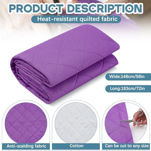 Treela 58" x 72" 2 Yard Heat Resistant Quilted Fabric Ironing - Image 2