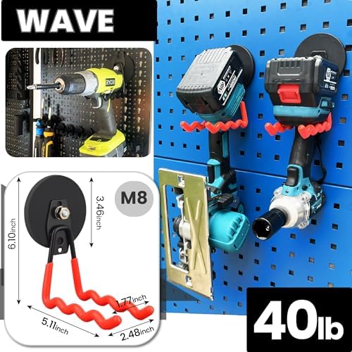 ULIBERMAGNET Heavy Duty Magnetic Garage Hooks, 12 Pack Strong Large Magnet Hooks - Image 7