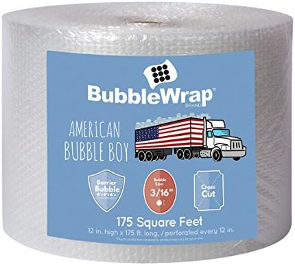 Bubble Wrap Roll 175', small bubble wrap 3/16 cushioning, 175ft perforated by AmericanBubbleBoy