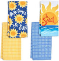 Ritz 4-Piece Kitchen Towel Set, Here Comes the Sun & Le Soleil Sunset Prints by RITZ