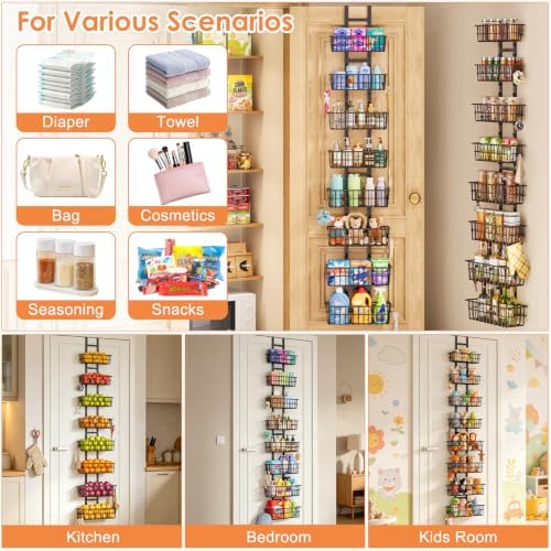Hongtamoya 8 Tier Over The Door Organizer, Adjustable Hanging Door Organizer - Image 7