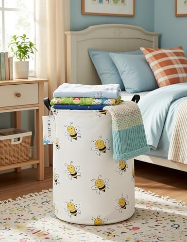 Round collapsible Large Bee Laundry Hamper - Image 5