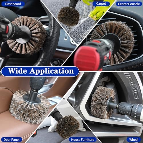 Horse Hair Brush for Drill, for Leather, Car Interior, Upholstery - Image 6