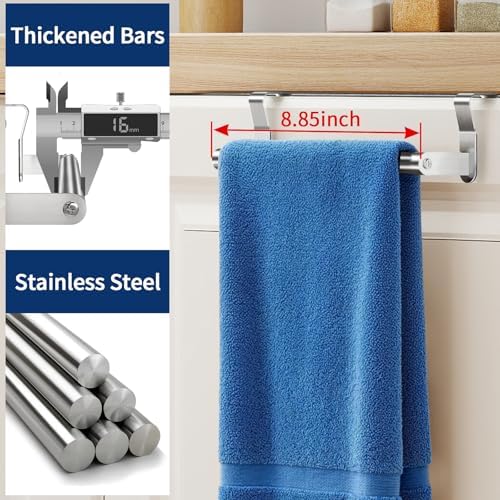 STWWO Over Cabinet Towel Holder, Brushed Dish Towel Rack Bars - Image 4