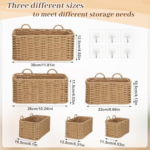 3 Piece Boho Wall Hanging Baskets - Image 3