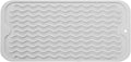 Silicone Dish Drying Mat, Non-Slip Easy Clean Sink Mat, Translucent, Large by MODENGKONGJIAN