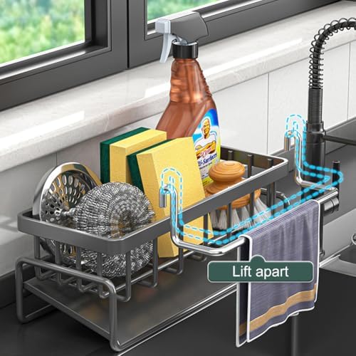 Bibabala Home Kitchen Faucet Drainer Holder Soap Bathroom Non Slip Corner Sink - Image 5
