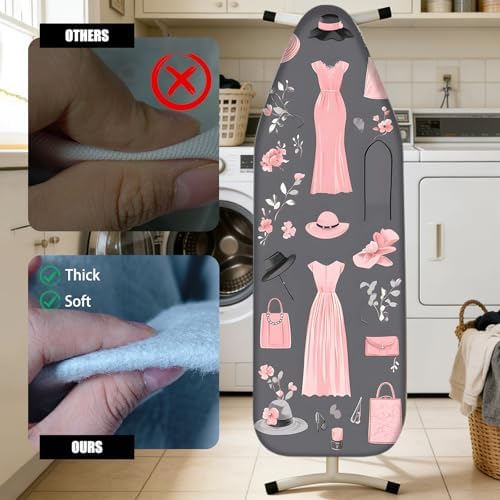 Nuxovilar Pink Fashion Cotton Ironing Board Cover 15x54 Fabric - Image 4