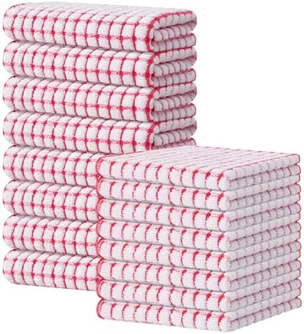 Kitinjoy Cotton 16 Pack Kitchen Towels and Dishcloths Sets by Kitinjoy