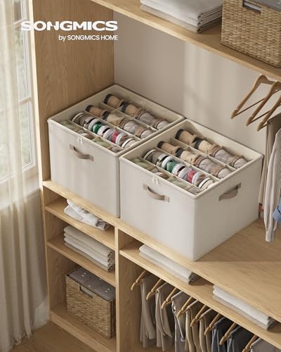 SONGMICS Shoe Organizer for Closet, 2 Pack Fabric Bins, Fits up to 32 Pairs - Image 2