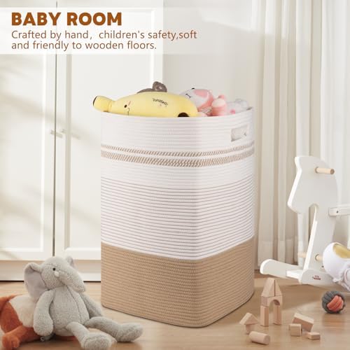 96L Extra Large Cotton Rope Laundry Basket - Image 3