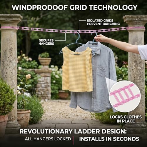 Portable Clothesline for Outdoor & Home, Portable Windproof Fence-Style Travel - Image 2