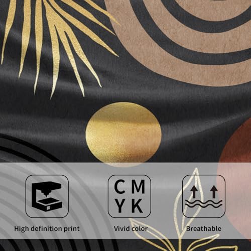 Black Boho Modern Kitchen Towels Set of 2 Abstract Mid Century Soft Absorbent - Image 3