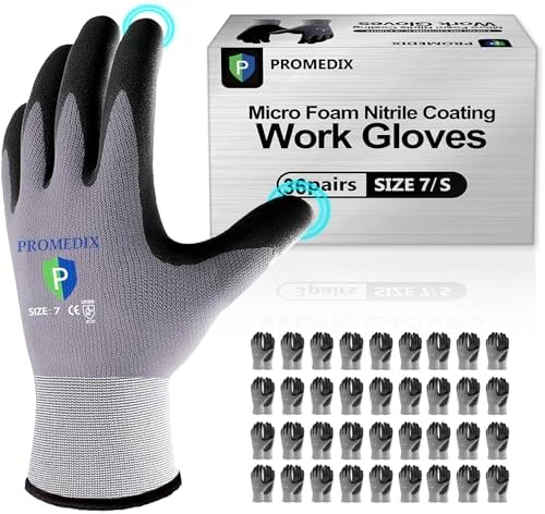 PROMEDIX P Nitrile Coated Work Gloves, MicroFoam Safety Work Gloves Men by PROMEDIXP