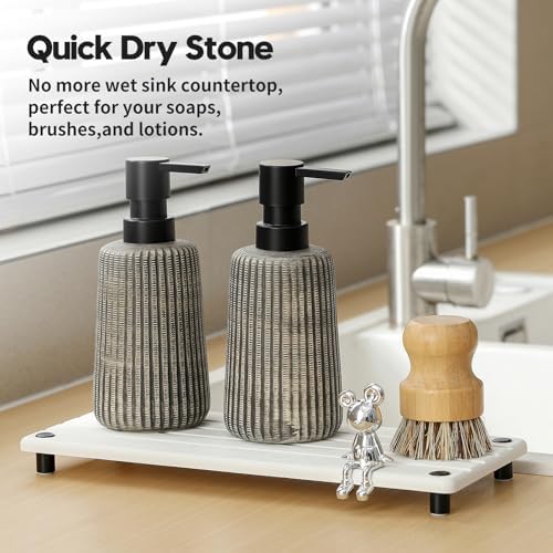 Razborci Instant Dry Sink Caddy Kitchen Sink Organizer, Quick Drying Stone Tray - Image 2