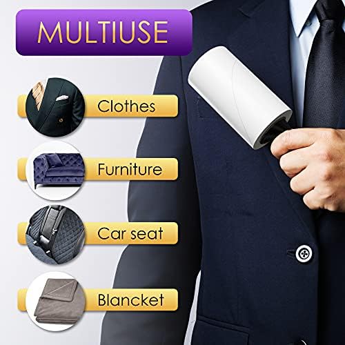 Lint Rollers Value Pack of 450 Sheets / 5 Refills, Sticky Roller, Lint Remover - Image 3